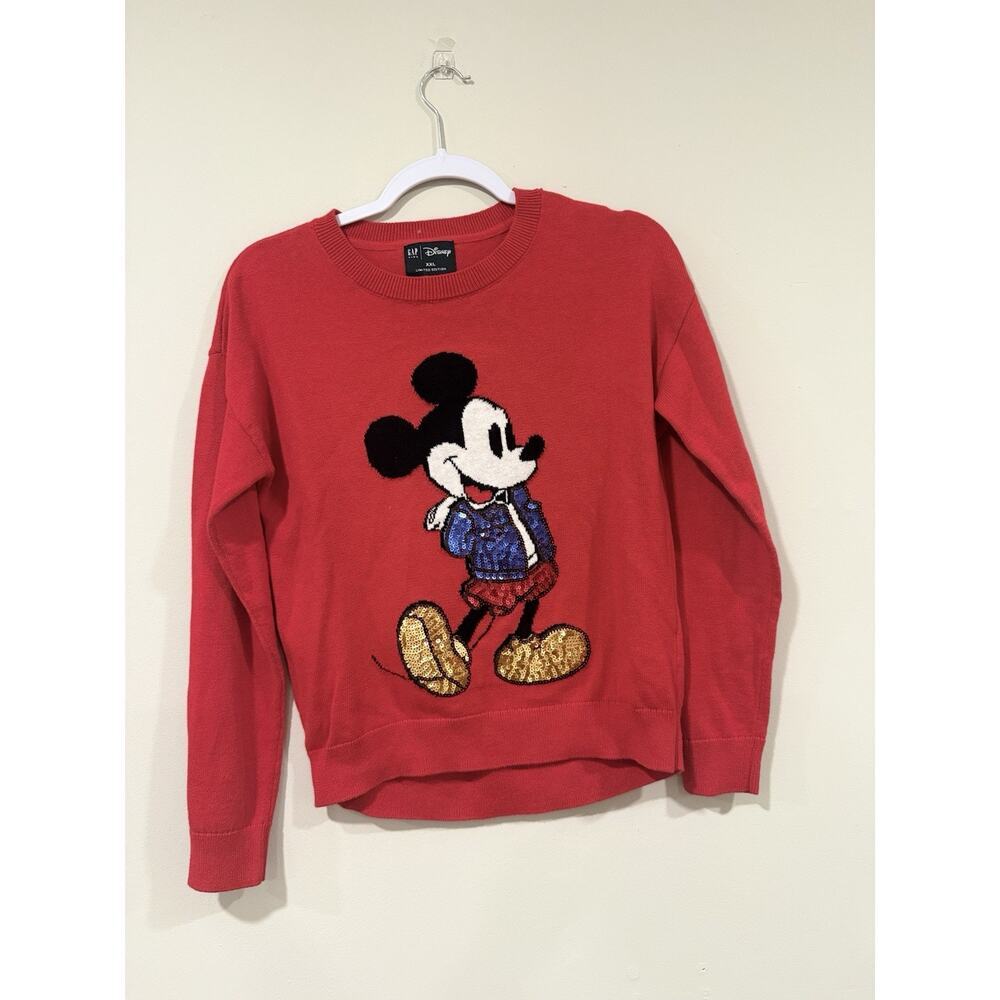 NWOT Gap Kids Disney Mickey Mouse Red Sequin Sweater Limited Edition xXl 2311